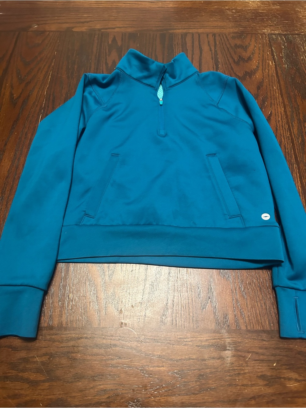 Avia Girls Medium 7-8 Teal Quarter-Zip Athletic Pullover Activewear